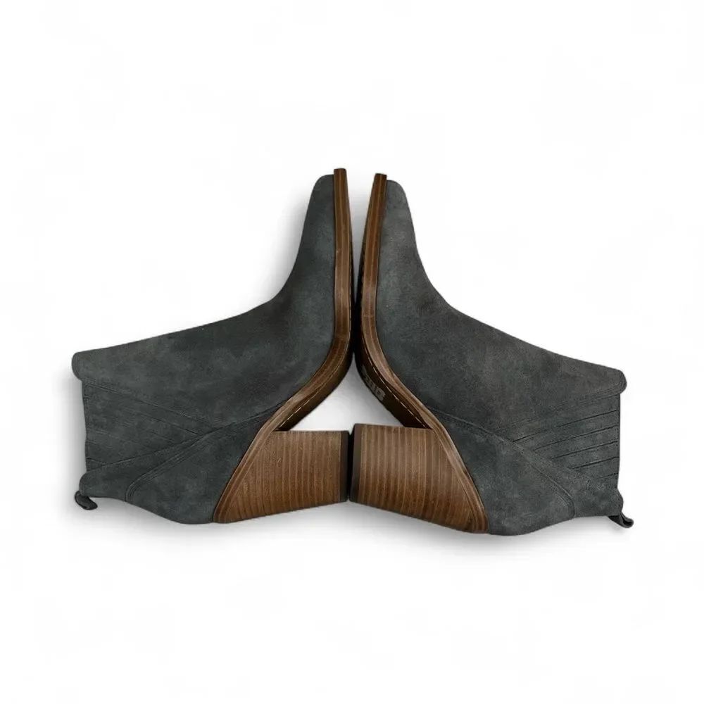 Marc Fisher Charcoal Gray Suede Ankle Booties